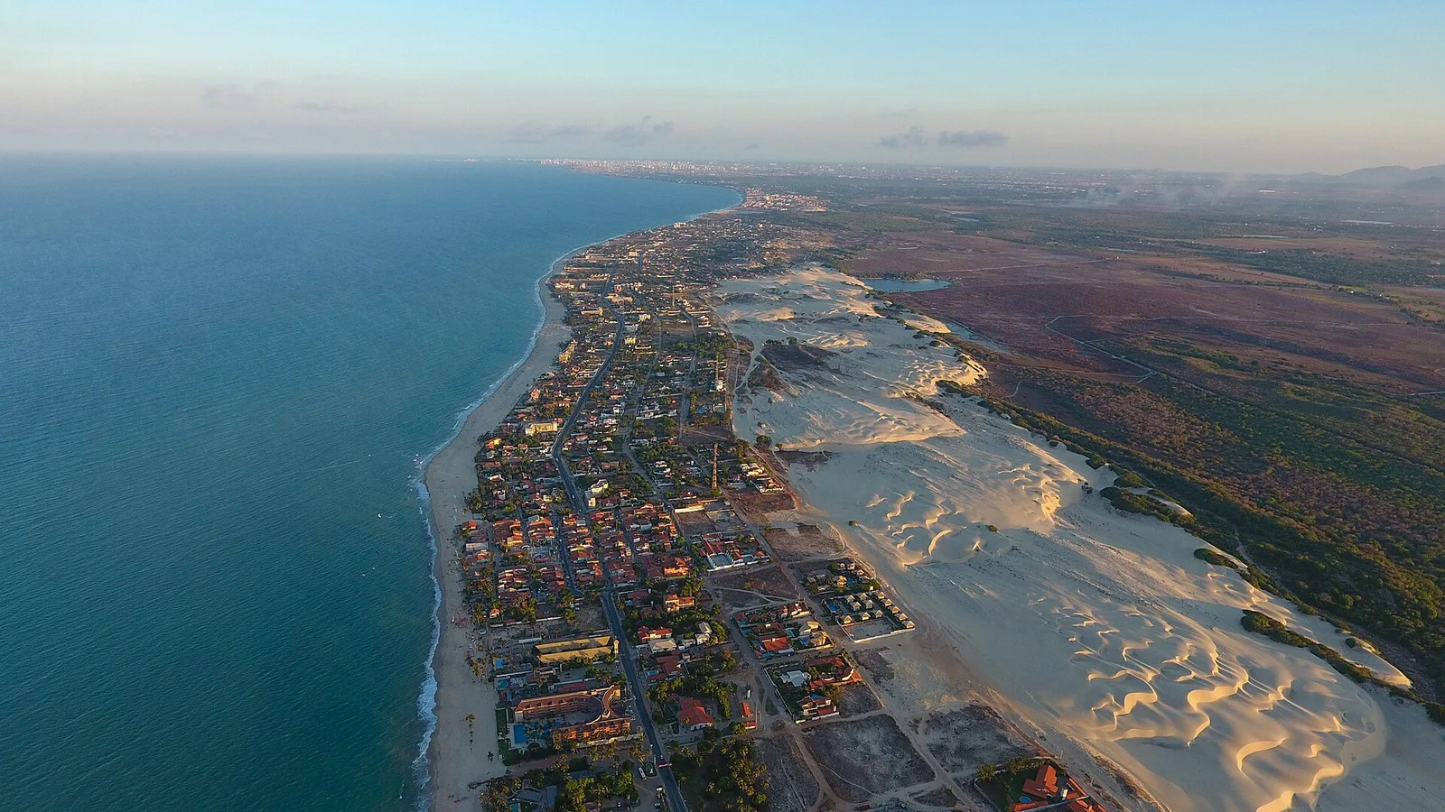 Aerial view of the coastline at Diani, Kenya